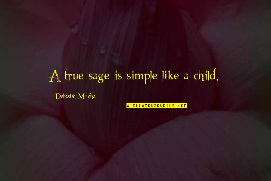 Gordon Kahl Quotes By Debasish Mridha: A true sage is simple like a child.