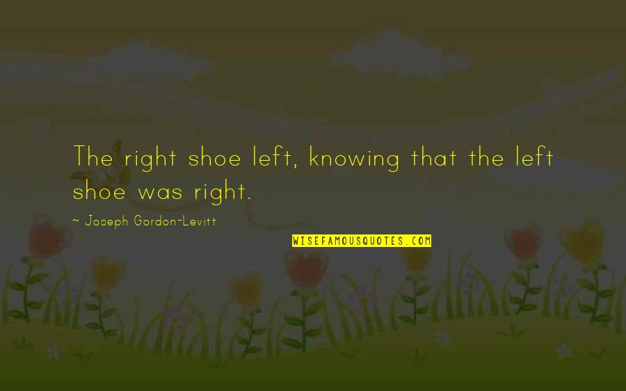 Gordon Levitt Quotes By Joseph Gordon-Levitt: The right shoe left, knowing that the left