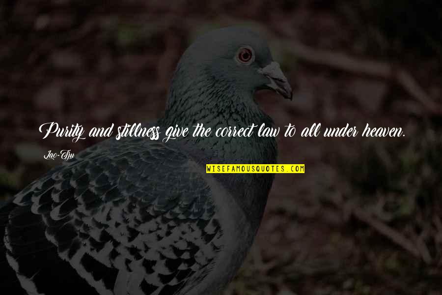 Gordos Tacos Quotes By Lao-Tzu: Purity and stillness give the correct law to