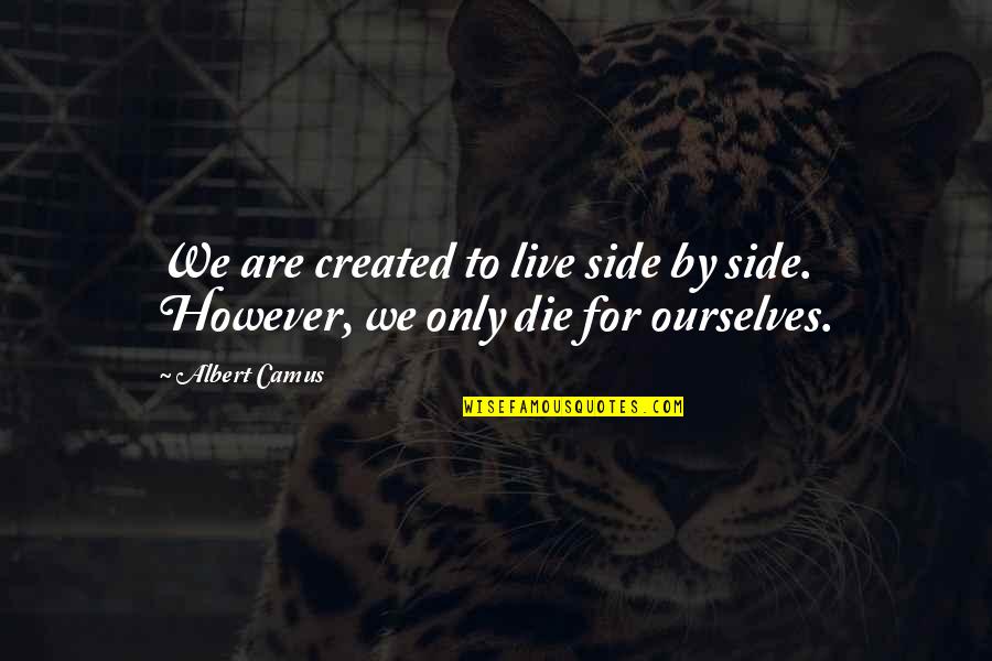 Gorduras E Quotes By Albert Camus: We are created to live side by side.