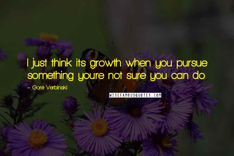 Gore Verbinski quotes: I just think it's growth when you pursue something you're not sure you can do.