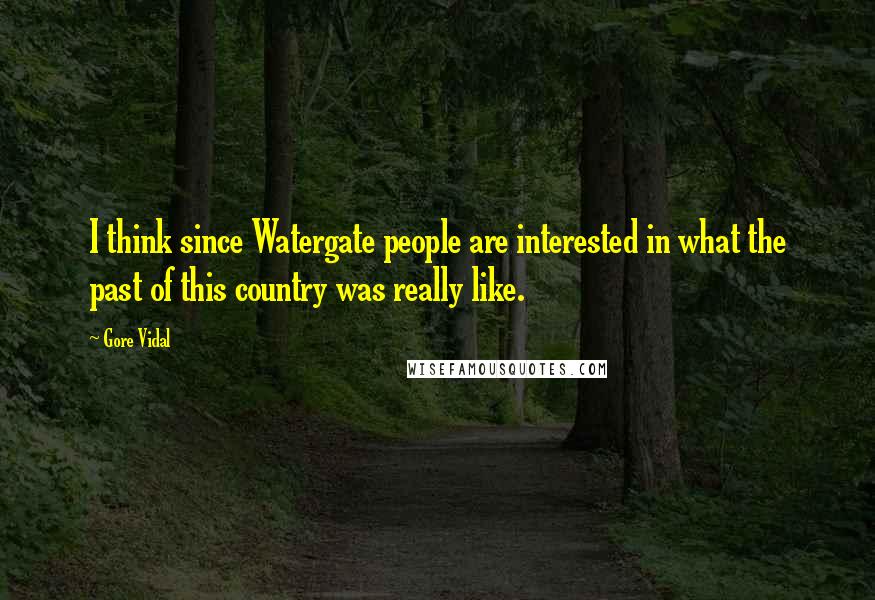 Gore Vidal quotes: I think since Watergate people are interested in what the past of this country was really like.