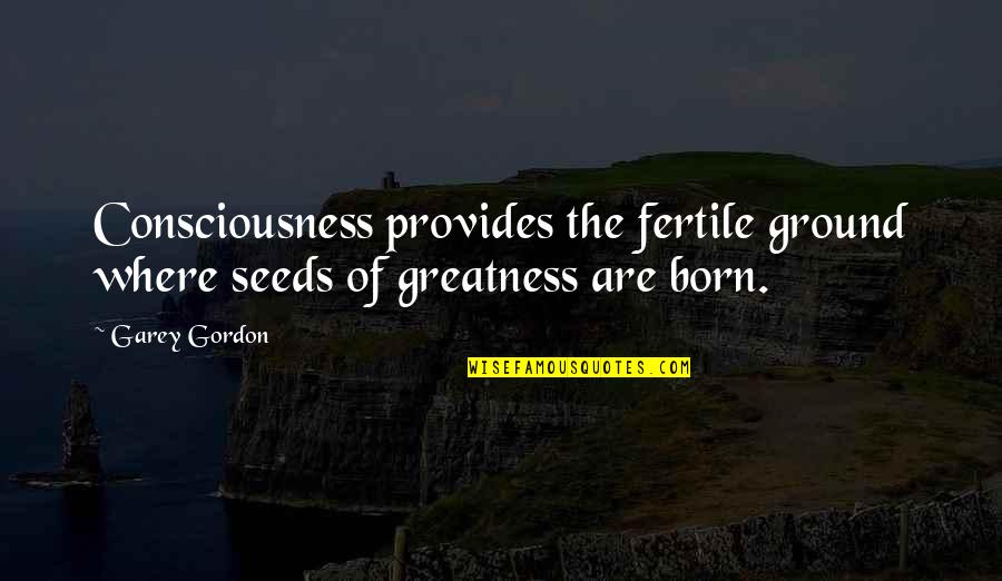 Goretti Winery Quotes By Garey Gordon: Consciousness provides the fertile ground where seeds of