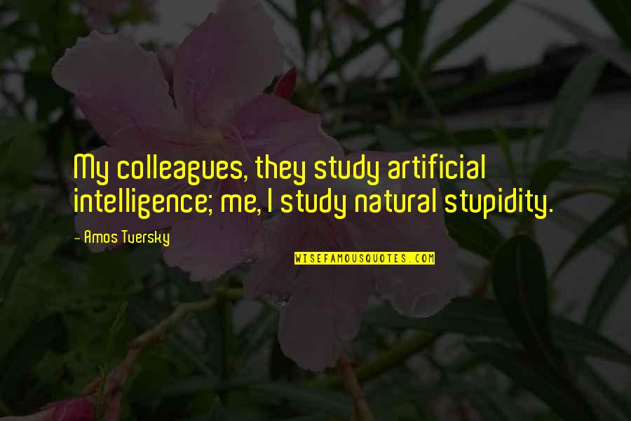 Gorettis Millbury Quotes By Amos Tversky: My colleagues, they study artificial intelligence; me, I