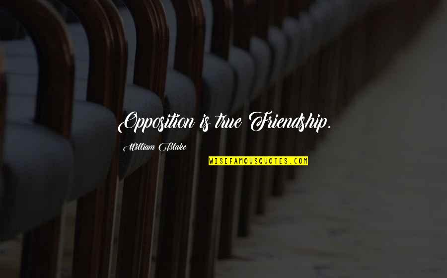 Gorgias Templates Quotes By William Blake: Opposition is true Friendship.