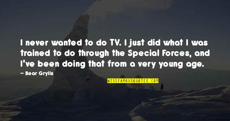 Gorgonio Pass Quotes By Bear Grylls: I never wanted to do TV. I just Gorgonio Pass Quotes By Bear Grylls: I never wanted to do TV. I just