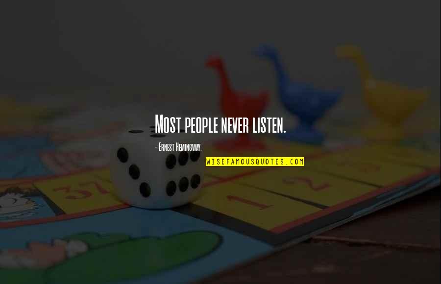 Gorillaz Murdoc Quotes By Ernest Hemingway,: Most people never listen.