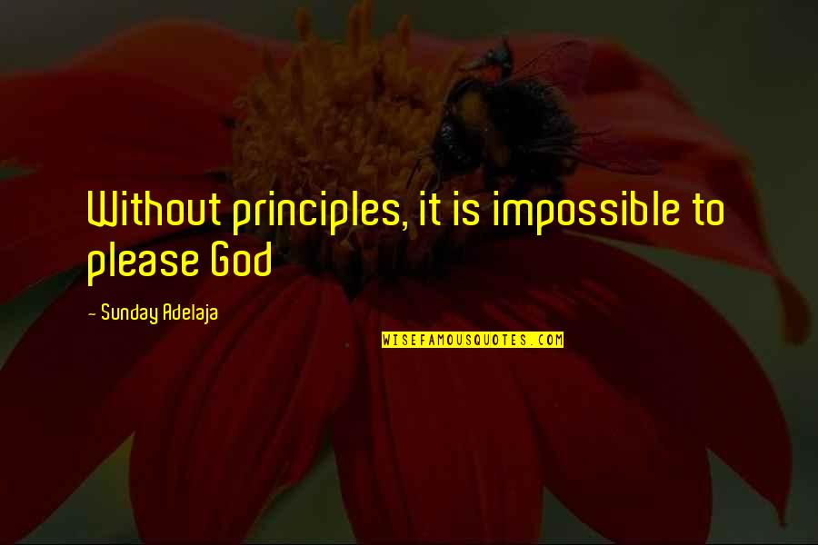 Gorkem Baran Quotes By Sunday Adelaja: Without principles, it is impossible to please God Gorkem Baran Quotes By Sunday Adelaja: Without principles, it is impossible to please God