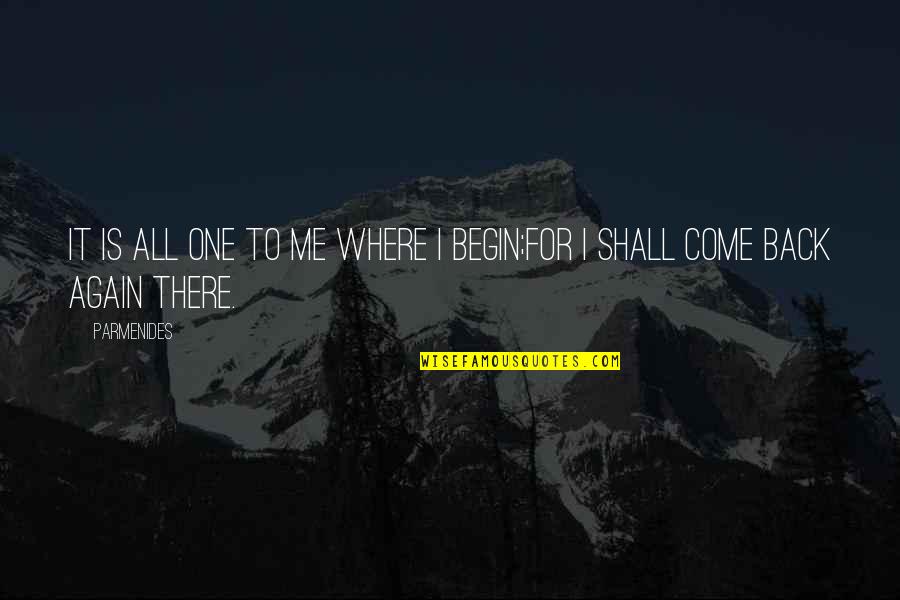 Gorton Fisherman Quotes By Parmenides: It is all one to me where I