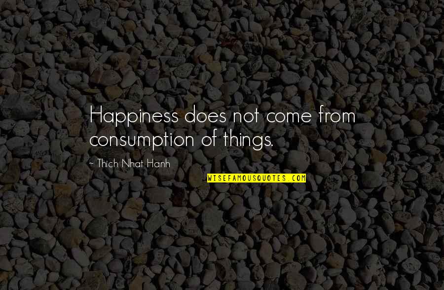 Gorzej Czy Quotes By Thich Nhat Hanh: Happiness does not come from consumption of things.