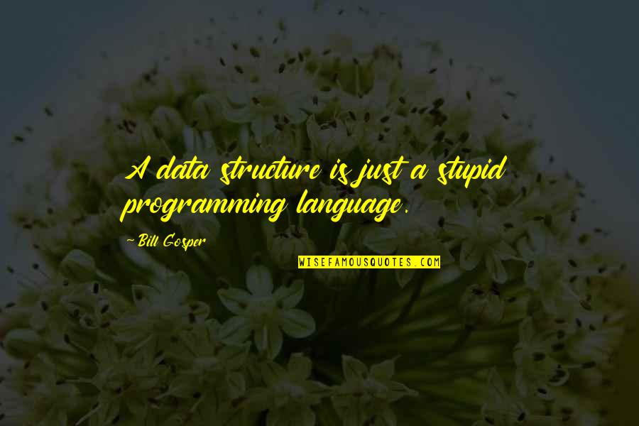 Gosper Quotes By Bill Gosper: A data structure is just a stupid programming Gosper Quotes By Bill Gosper: A data structure is just a stupid programming