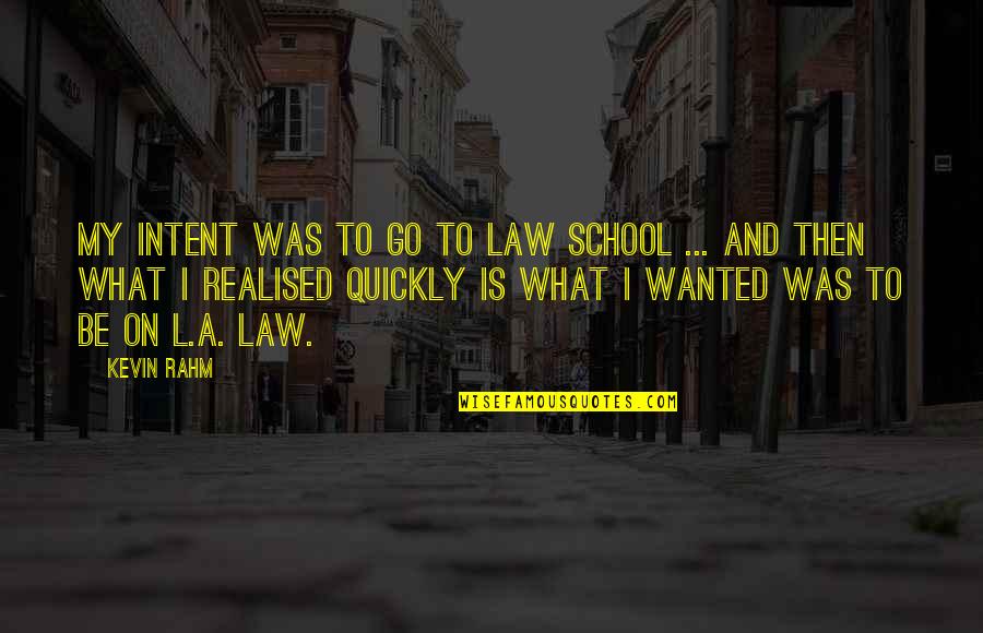 Gossipping Quotes By Kevin Rahm: My intent was to go to law school