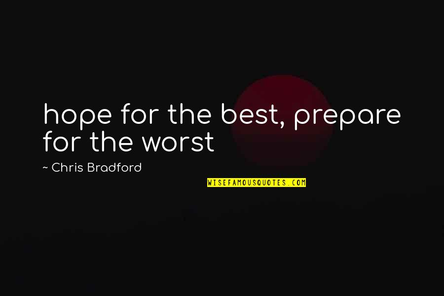 Gostou De Uma Quotes By Chris Bradford: hope for the best, prepare for the worst Gostou De Uma Quotes By Chris Bradford: hope for the best, prepare for the worst