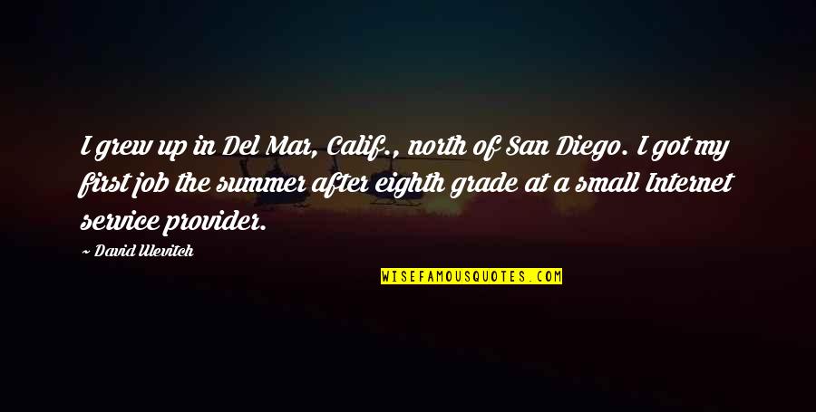 Got A Job Quotes By David Ulevitch: I grew up in Del Mar, Calif., north