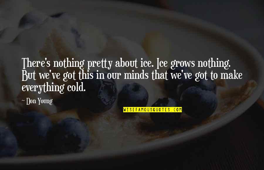 Got Cold Quotes By Don Young: There's nothing pretty about ice. Ice grows nothing.