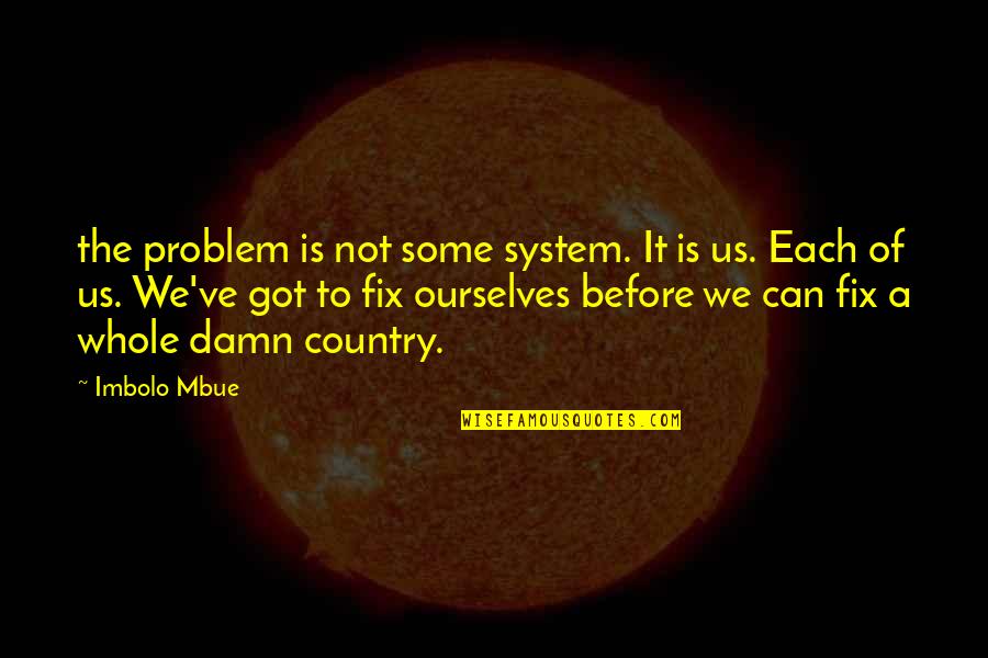 Got Damn Quotes By Imbolo Mbue: the problem is not some system. It is