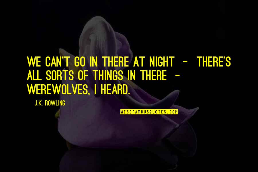 Got Everything In Life Quotes By J.K. Rowling: We can't go in there at night -