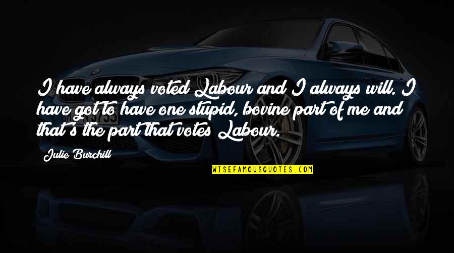 Got Me Quotes By Julie Burchill: I have always voted Labour and I always