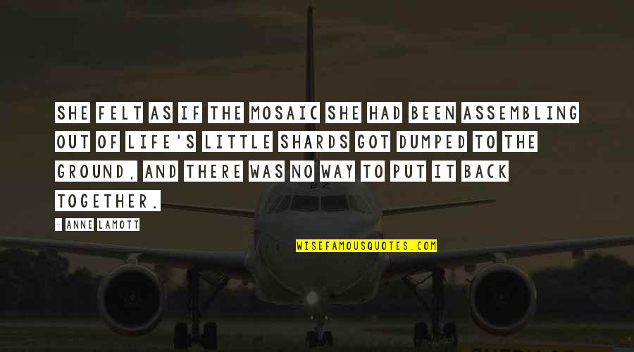 Got My Life Back Quotes By Anne Lamott: She felt as if the mosaic she had Got My Life Back Quotes By Anne Lamott: She felt as if the mosaic she had