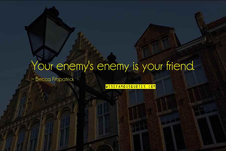 Got Through The Day Quotes By Becca Fitzpatrick: Your enemy's enemy is your friend.