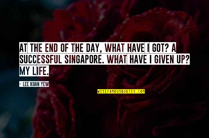 Got Through The Day Quotes By Lee Kuan Yew: At the end of the day, what have