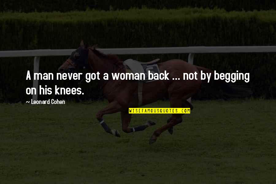 Got Your Man's Back Quotes By Leonard Cohen: A man never got a woman back ... Got Your Man's Back Quotes By Leonard Cohen: A man never got a woman back ...