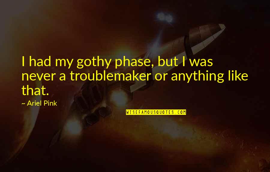 Gothy Quotes By Ariel Pink: I had my gothy phase, but I was