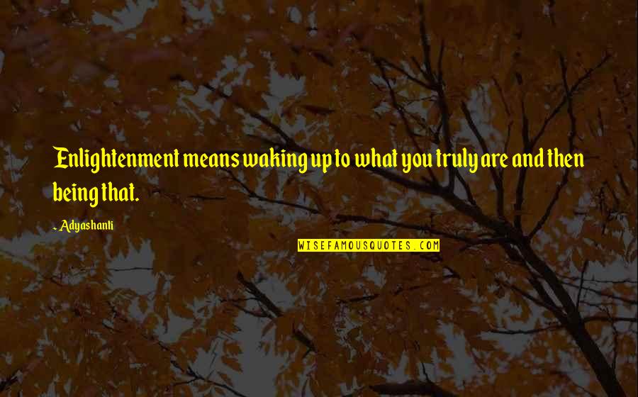 Gotico Flamejante Quotes By Adyashanti: Enlightenment means waking up to what you truly
