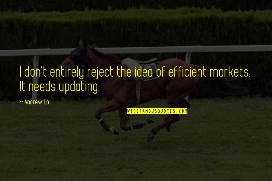 Gotron Gent Quotes By Andrew Lo: I don't entirely reject the idea of efficient