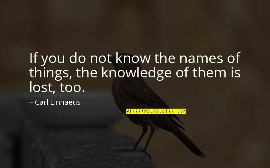 Gotthilf Francke Quotes By Carl Linnaeus: If you do not know the names of