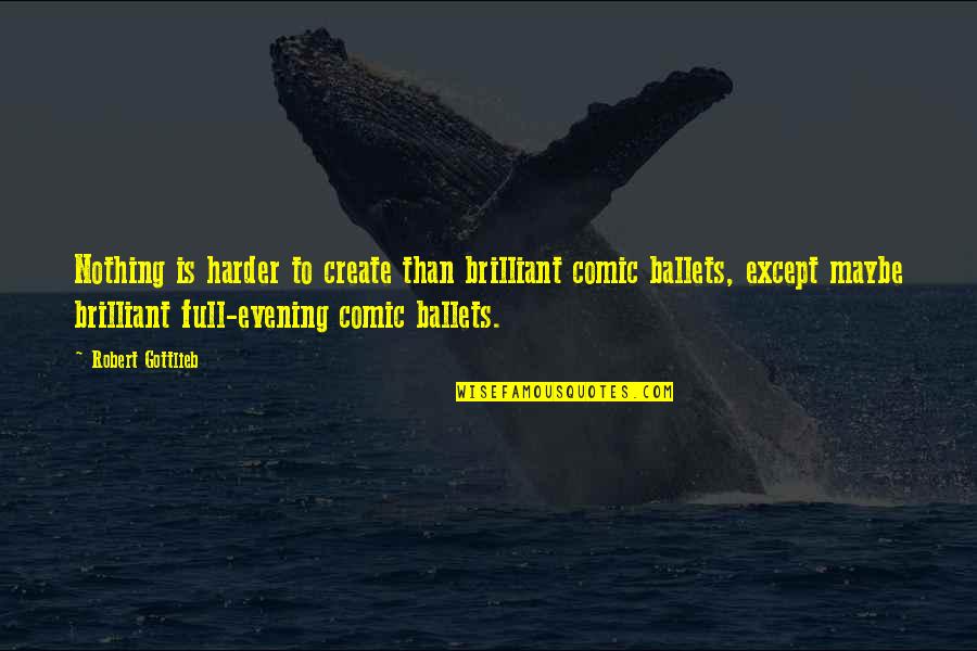 Gottlieb's Quotes By Robert Gottlieb: Nothing is harder to create than brilliant comic