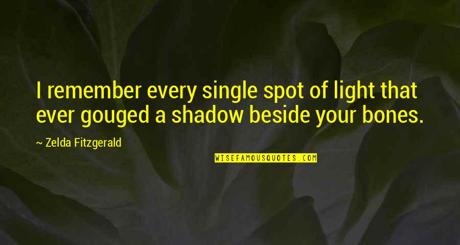 Gouged Quotes By Zelda Fitzgerald: I remember every single spot of light that