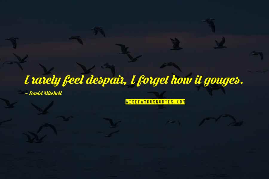 Gouges Quotes By David Mitchell: I rarely feel despair, I forget how it