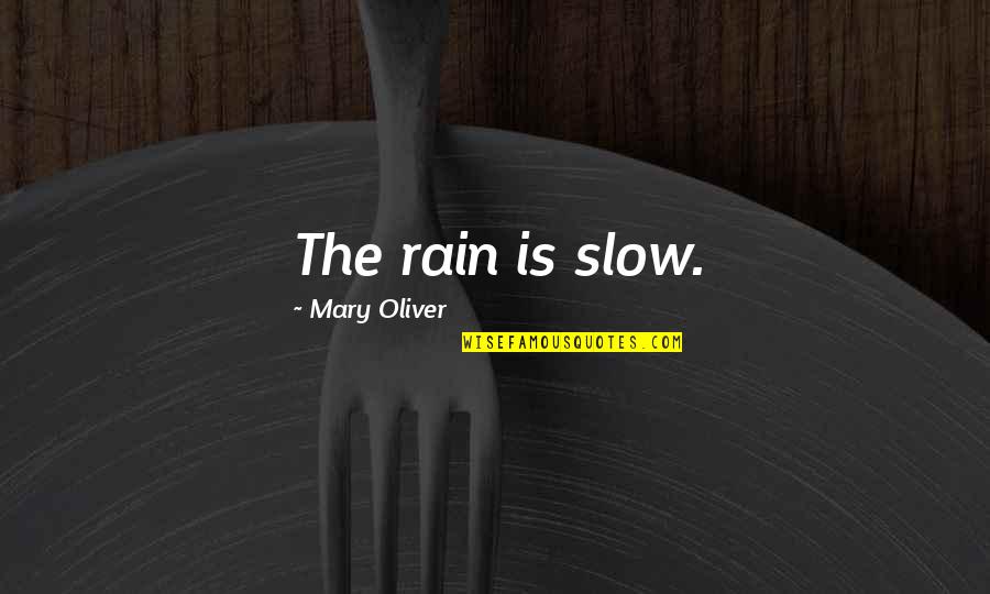 Gouissem Quotes By Mary Oliver: The rain is slow.