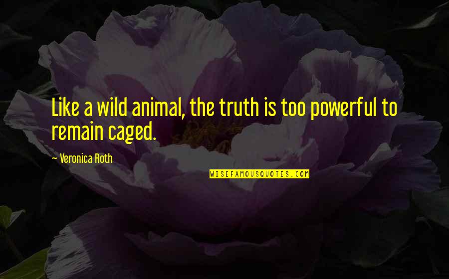 Goulbourn Rockets Quotes By Veronica Roth: Like a wild animal, the truth is too Goulbourn Rockets Quotes By Veronica Roth: Like a wild animal, the truth is too