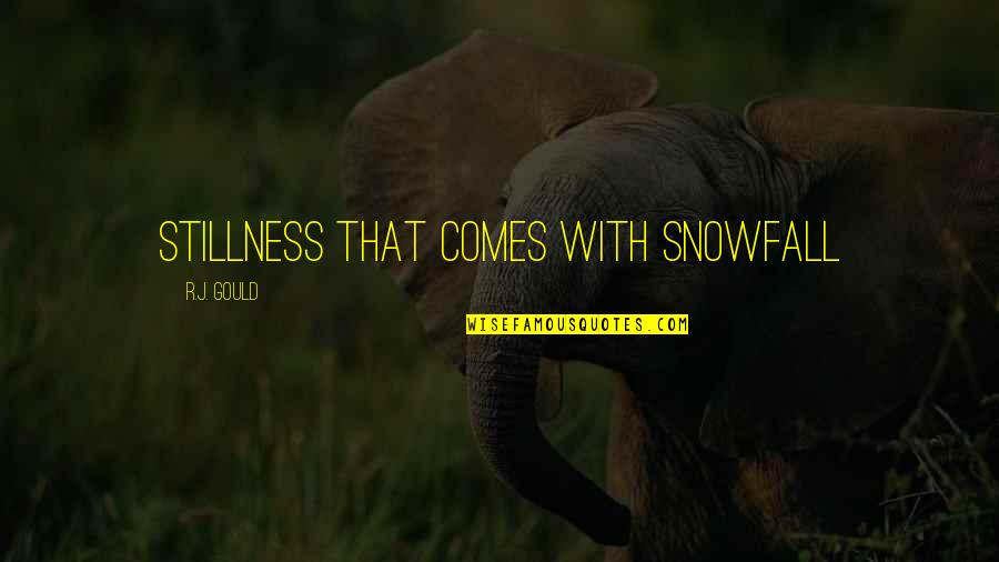 Gould Quotes By R.J. Gould: stillness that comes with snowfall