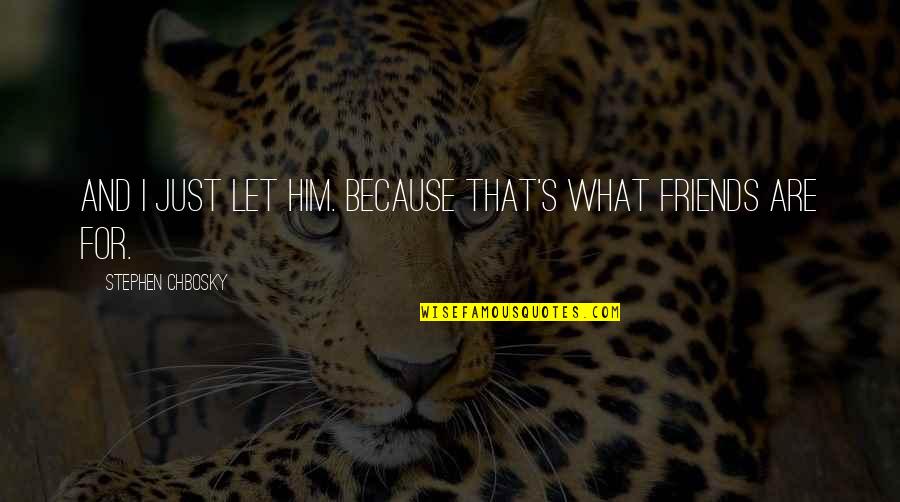 Gourmand Fragrances Quotes By Stephen Chbosky: And I just let him. Because that's what