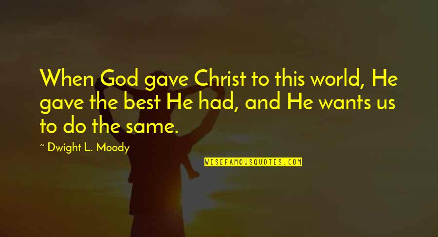 Goutham Nanda Quotes By Dwight L. Moody: When God gave Christ to this world, He