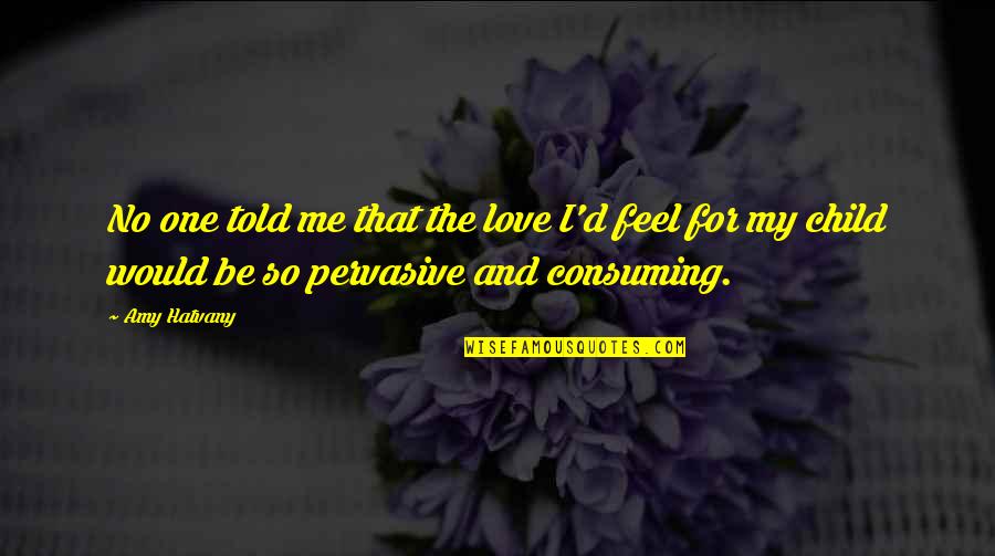Goutom Konwar Quotes By Amy Hatvany: No one told me that the love I'd