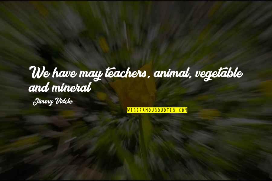 Goutsa Quotes By Jimmy Videle: We have may teachers, animal, vegetable and mineral Goutsa Quotes By Jimmy Videle: We have may teachers, animal, vegetable and mineral