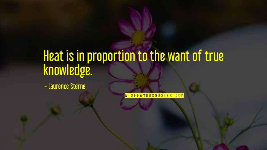 Govanis Crowley Quotes By Laurence Sterne: Heat is in proportion to the want of