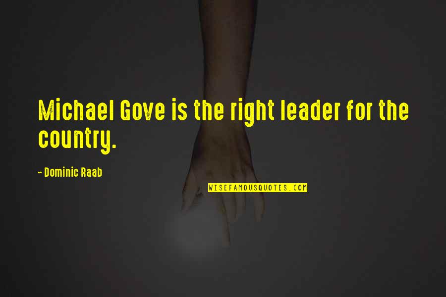Gove Quotes By Dominic Raab: Michael Gove is the right leader for the