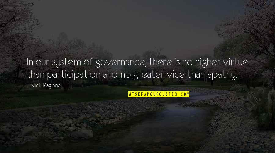 Governance Quotes By Nick Ragone: In our system of governance, there is no
