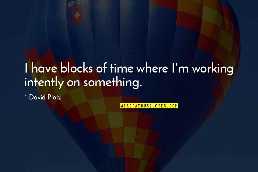 Governances Quotes By David Plotz: I have blocks of time where I'm working