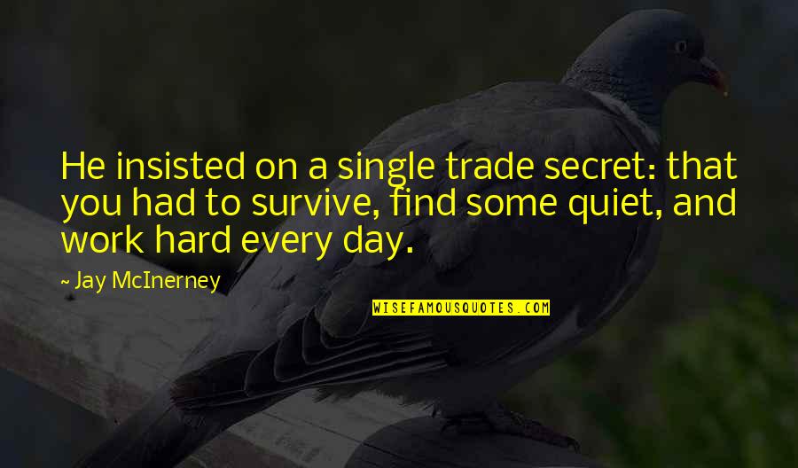Government Absurdity Quotes By Jay McInerney: He insisted on a single trade secret: that