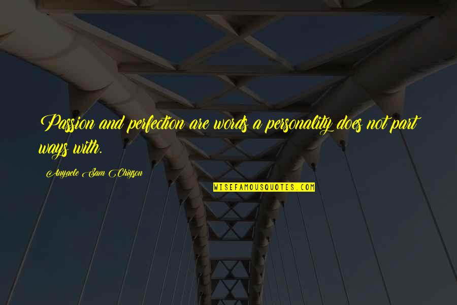 Government Accountability Quotes By Anyaele Sam Chiyson: Passion and perfection are words a personality does