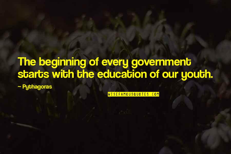 Government And Education Quotes By Pythagoras: The beginning of every government starts with the