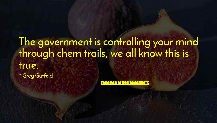 Government Controlling Quotes By Greg Gutfeld: The government is controlling your mind through chem