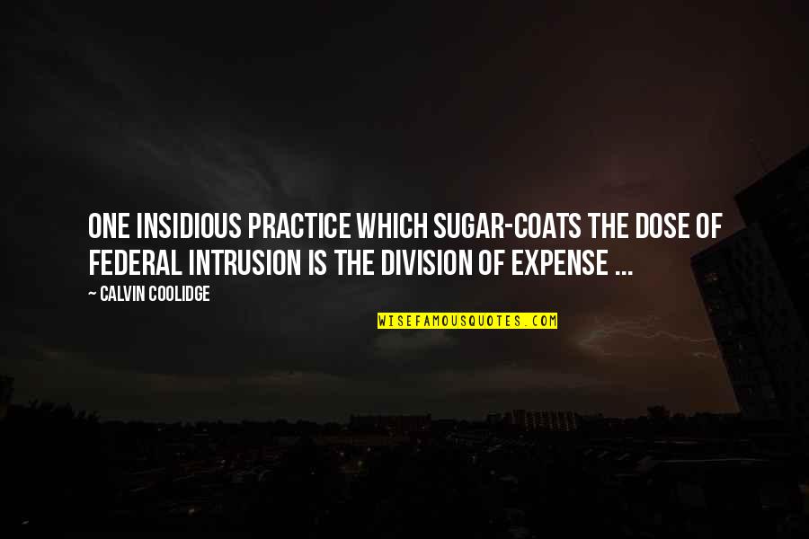 Government Intrusion Quotes By Calvin Coolidge: One insidious practice which sugar-coats the dose of