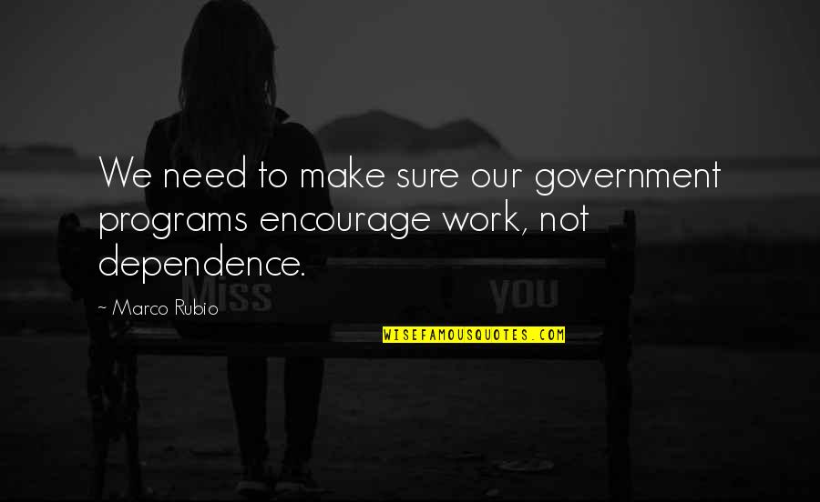 Government Programs Quotes By Marco Rubio: We need to make sure our government programs